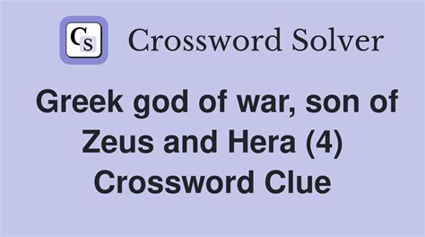 son of zeus and hera crossword|More.